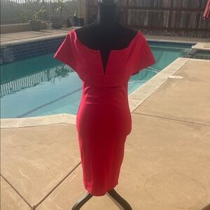 Fashion Nova Vibrant Red Midi Dress